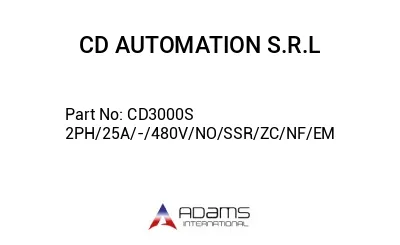CD3000S 2PH/25A/-/480V/NO/SSR/ZC/NF/EM