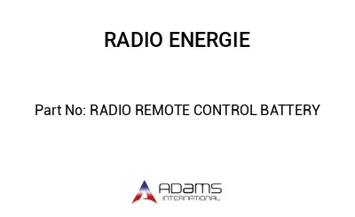 RADIO REMOTE CONTROL BATTERY