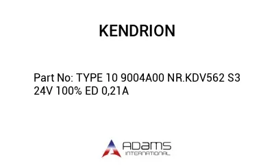 TYPE 10 9004A00 NR.KDV562 S3 24V 100% ED 0,21A
